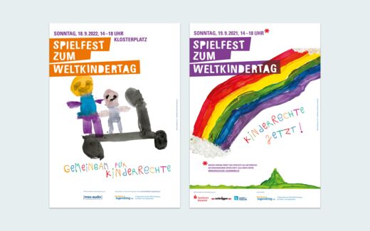 Plakate zum Weltkindertag 2022 und 2021