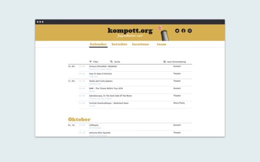 Screenshot der Website kompott.org