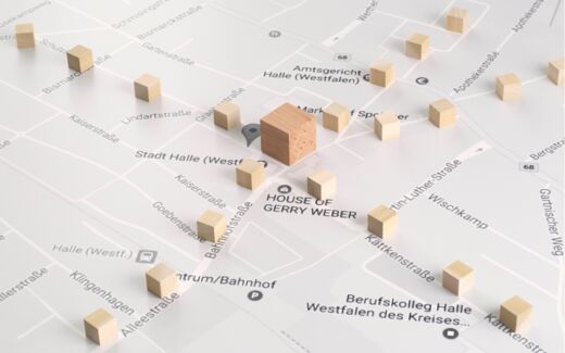 Stadtplan mit Würfelmodellen