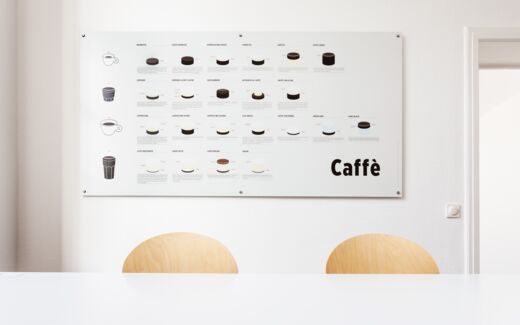 Display mit 22 Espresso-Rezepten