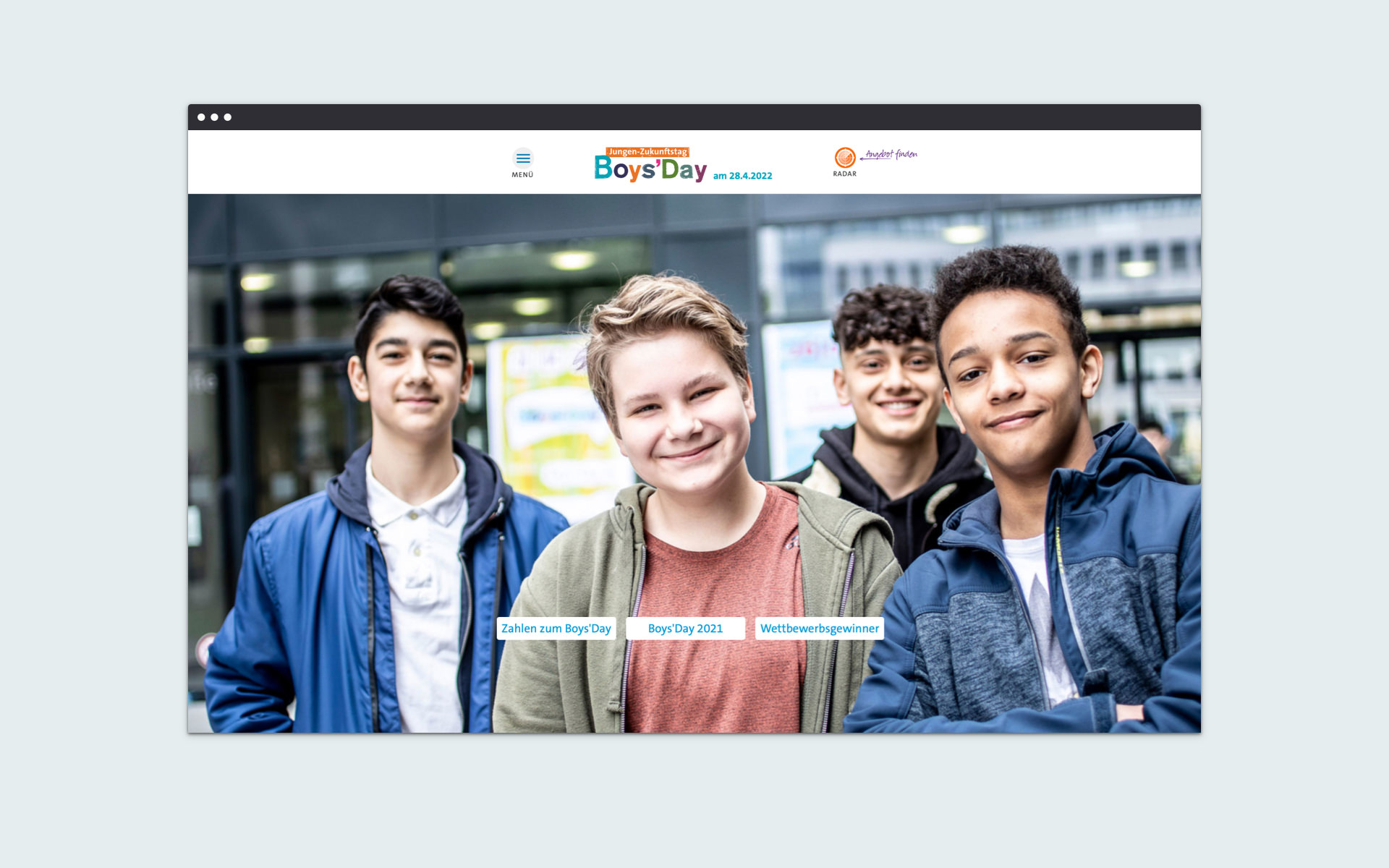 Screenshot der Website boys-day.de