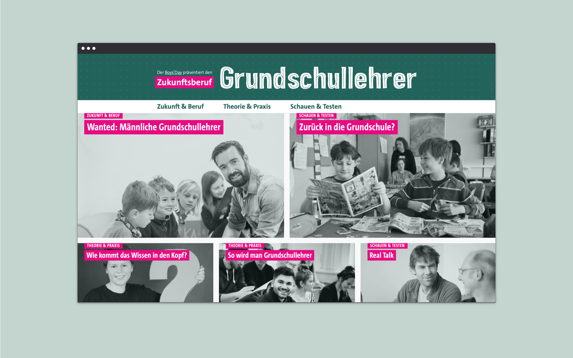 Screenshot der Website zukunftsberuf-grundschullehrer.de