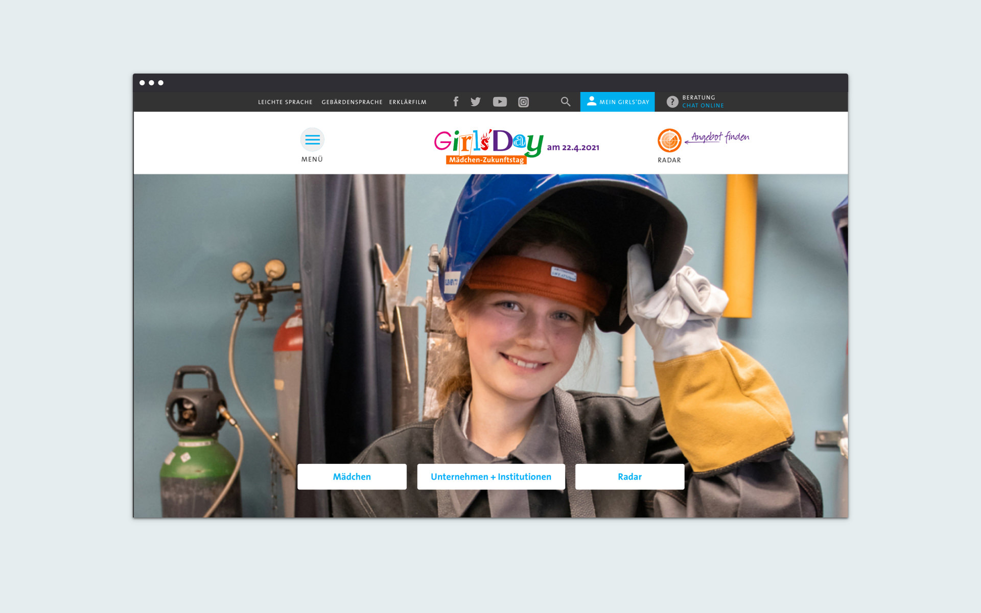 Website Girls’Day – Mädchen-Zukunftstag