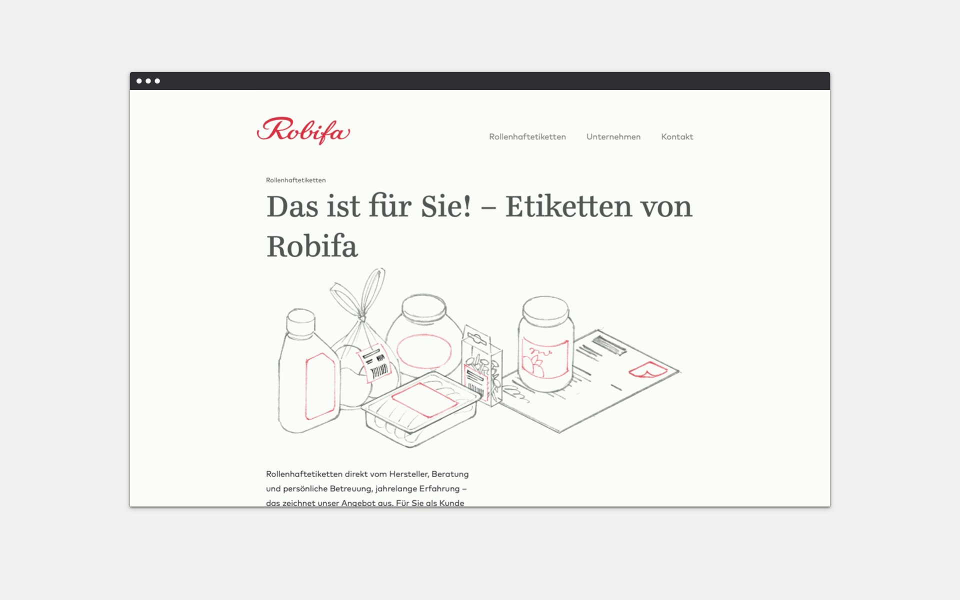 Screenshot der Robifa-Webseite