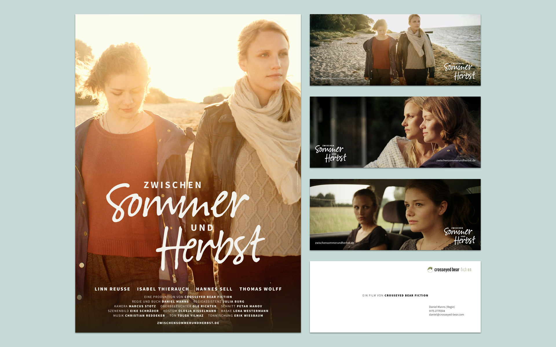 Plakat und Postkarten für den Film Zwischen Sommer und Herbst