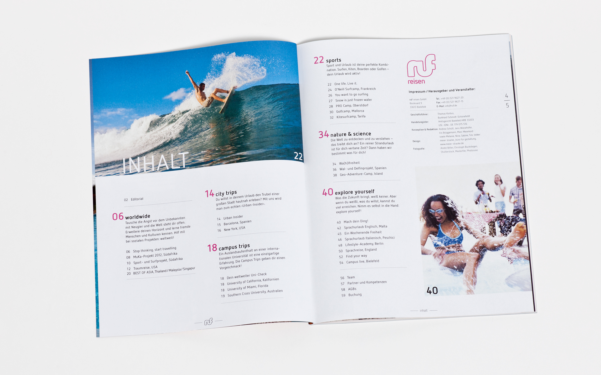 Inhaltsübersicht Reisekatalog.